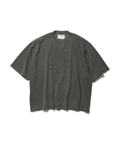 Punctured Letters Tee "No Fun"